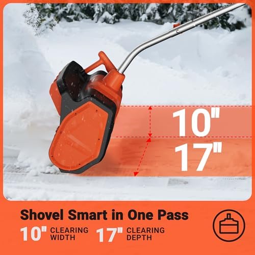 VOLTASK 17-Inch Corded Snow Blower, 12 Amp Electric Snow Blower with Directional Plate