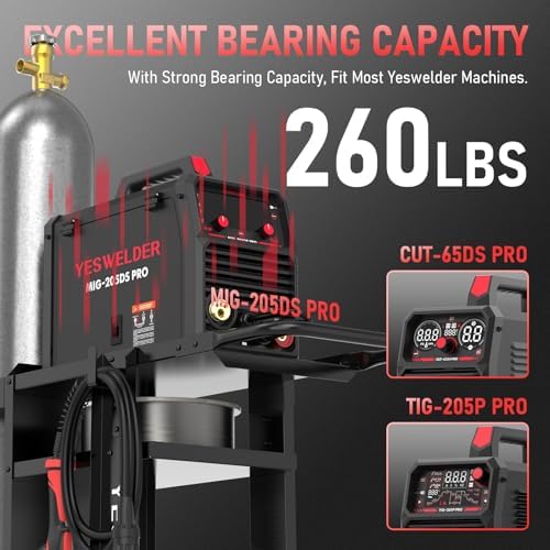 YESWELDER 3-Tier Welding Cart with Extended Platform and Cylinder Storage