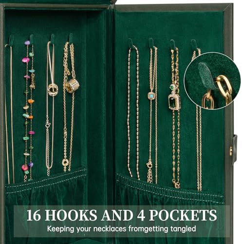 AKOZLIN 6-Tier Jewelry Box Organizer 5 Drawers Storage XLarge Darkgreen
