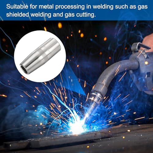 HARFINGTON 2pcs Mig Welding Gun Nozzle 1/2" Orifice KP2742-1-50R Gas Welding Gun Nozzle Copper Nickel Plating Welding Gun Accessory for 250L PRO Curve 200 MIG Gun 200A/300A/400A Parts
