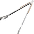 Captain Stag UG-3228 / UG-3231 / UG-3273 Outdoor BBQ Tongs, Wood Grip, Stainless Steel, Stopper Included