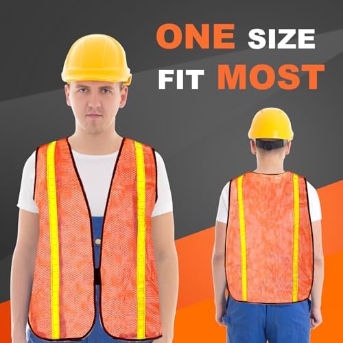 Haysandy 10 Pcs High Visibility Vest Reflective Safety Vest,Orange