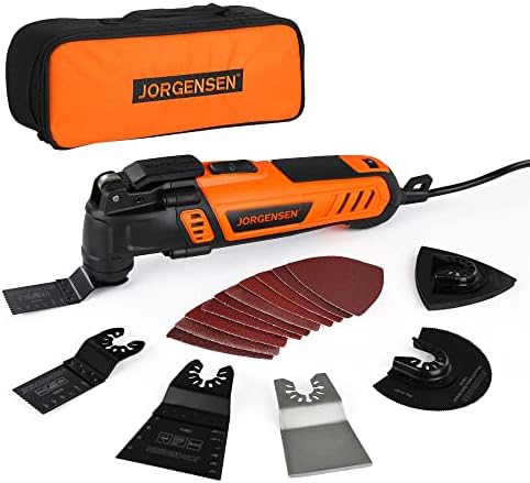 JORGENSEN Corded Oscillating Multi Tool, Variable Speed with 16 PCS Blades