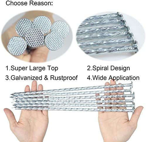 12 Inch Galvanized Landscape Stakes Metal Landscape Edging Anchoring Spikes, Landscape Anchoring Stake for Artificial Turf, Paver Edging, Weed Barrier, Tent, Camping, Carpentry (50)