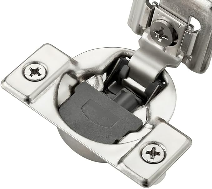 Ravinte 50 Pack 25 Pair 1-5/16 inch Overlay Soft Close Kitchen Cabinet Hinges Stainless Steel Adjustable Kitchen Hinges Satin Nickel Cabinet Hardware