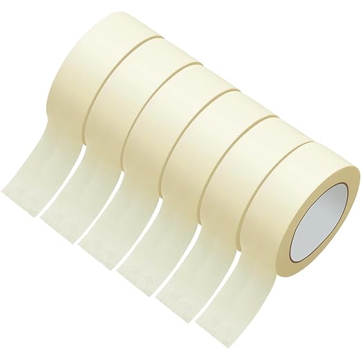 Fainne 6 Rolls Masking Tape Bulk General Purpose Masking Painting Tape 55 Yards for Painting Home Office School Stationery Arts Crafts Basic Use, Easy Removal (1.88 Inch)