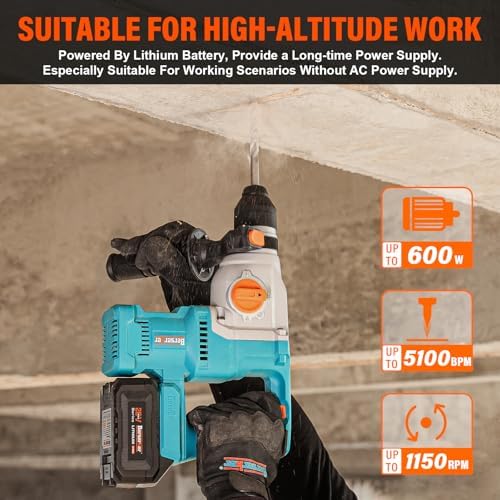 Berserker 1-1/8" SDS-Plus Cordless Rotary Hammer Drill for Concrete 111Plus