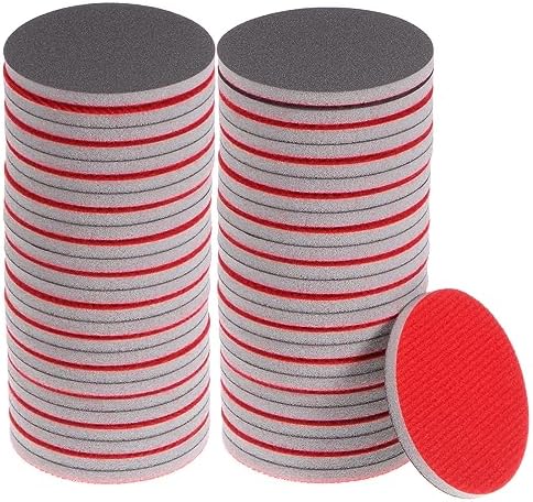 uxcell 50pcs 800 Grit Sanding Sponge 3 Inch Hook and Loop Sponge Sanding Disc Wet/Dry for Car Wood Drywall Metal