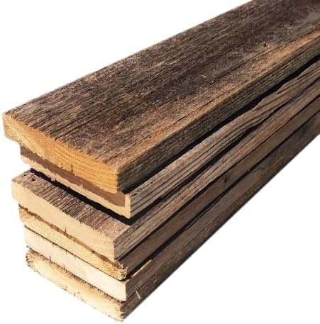 Rustic Weathered Reclaimed Wood Planks for DIY Crafts, Projects and Decor (6 Planks - 36" Long)