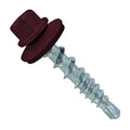 Fasteners Plus ST Fastening Kwikseal Woodbinder Metal to Wood #10 X 1 Burgundy Screws with EPDM Rubber Washer, 250-Count - Designed for Metal Roofing and Siding Panels