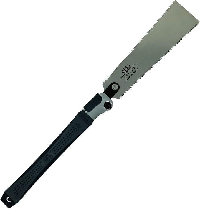 SUIZAN Folding Ryoba Double Edge Saw 9.5" - Japanese Pullsaw Hand Saws | Professional Pull Saw for Woodworking Furniture Making Carpentry Joinery DIY Tools Sharp Replaceable Blade Rip Crosscut