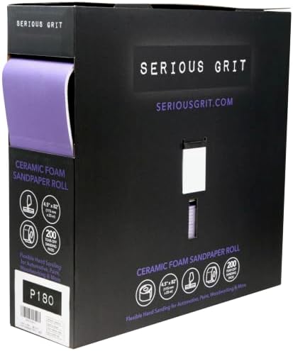 Serious Grit - P180 Grit Ceramic Foam Sandpaper Roll - 115mm x 25m