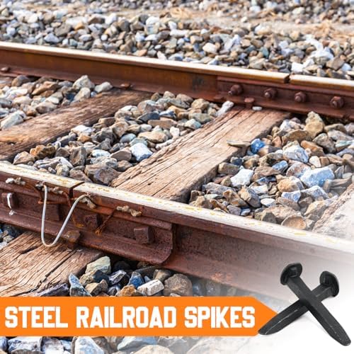 Yinkin 1 Pcs 4.7'' Railroad Spike Carbon Steel Rail Road Spike Ties, Black