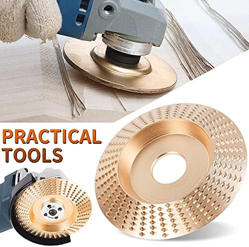 Pomsare 3PCS Angle Grinder Polishing Pad, Wood Carving Disc Set for 4 1/2 Inch Angle Grinder, Heavy Duty Wood Sanding Disk Grinding Wheel, Stump Grinder Attachments for Wood Cutting Shaping