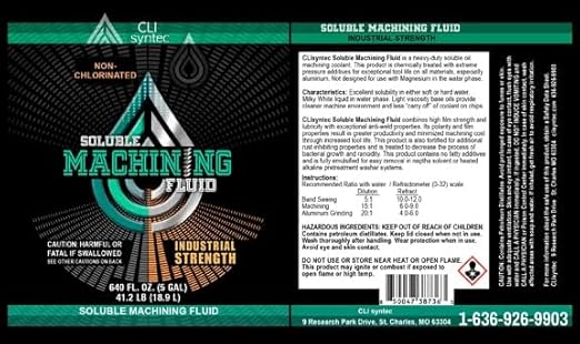 Premium Soluble Machining Fluid - (5 Gallon) Non-Chlorinated Coolant