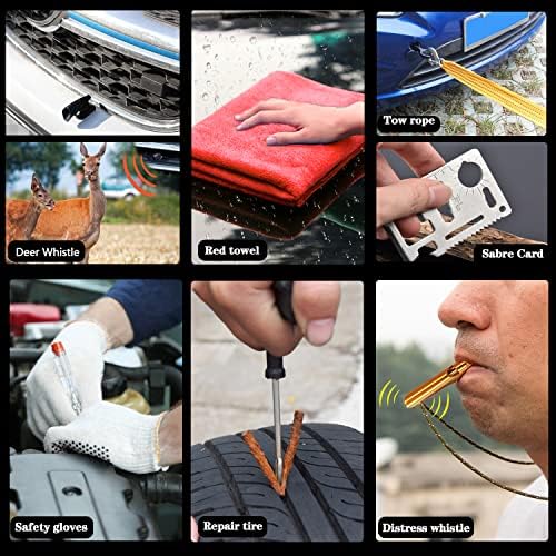 Car Emergency Roadside Kit Car Safety Kits for Vehicles with Jumper Cables