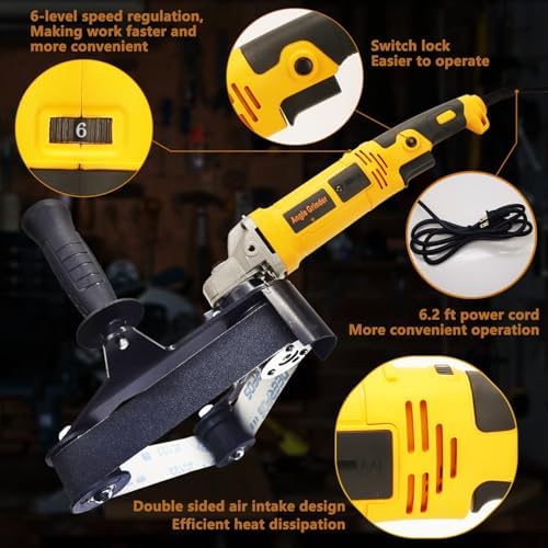 Pipe Tube Polisher Sander,1260W High-Power Industrial Grade Pipe Belt Sander with 6 Variable Speeds,Professional Polishing Tools for Grinding, Polishing,and Rust Removal.