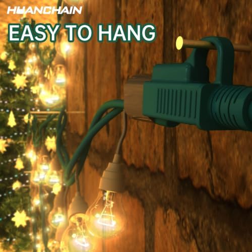 HUANCHAIN Indoor Outdoor Green Extension Cord 15 ft 2pcs Waterproof