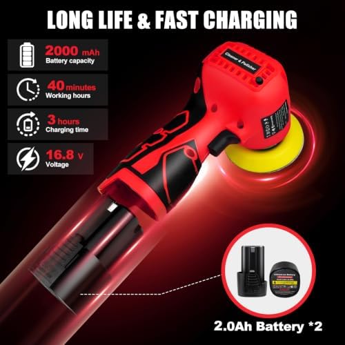 Cordless Electric Sander with 36PCS Sandpapers, 3500 RPM, 2x2000mAh Batteries, Lightweight & Compact Design for Wood, Metal, Paint Removal, and DIY Projects