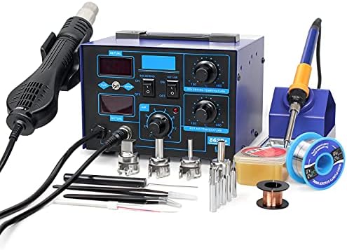 BACOENG 2in1 862d+ SMD Soldering Iron Hot Air Soldering Station W/Various Accessories(Improved Version of 852 and 862)