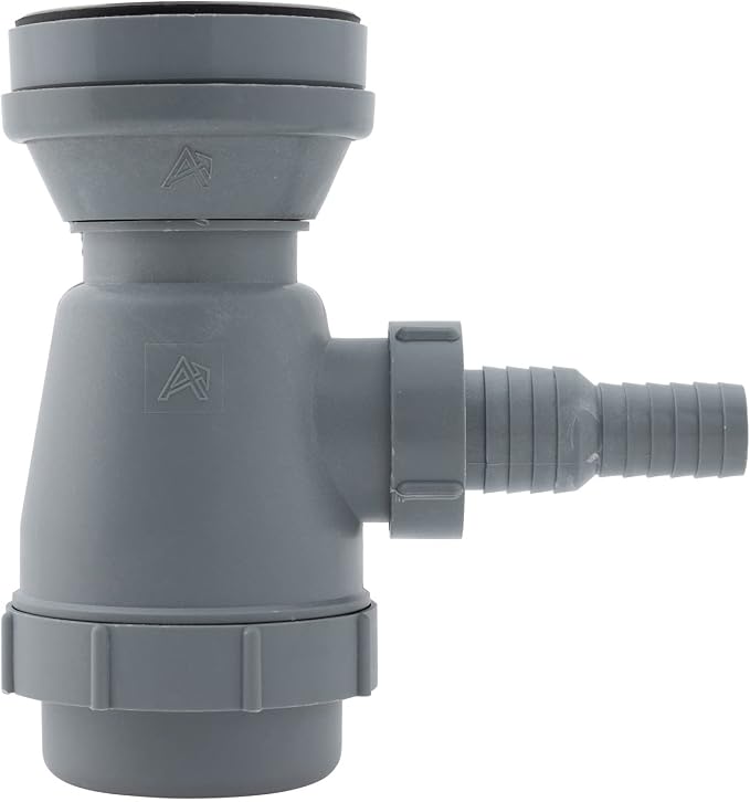 Ambassador Marine - 2 inch Drain, Trap Sink Drain, 3/4 inch & 1 inch Hose Barb, w/Strainer, w/Chain Stopper - Ultra-Mirror Finish - S00-1108-UP-W