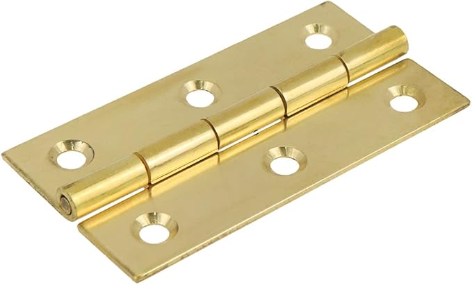3 Inch Solid Brass Butt Hinges 4Pcs, Narrow Cabinet Door Hinges with Screws for Furniture, Cupboard, Closet, Dresser, Wooden Box, Jewelry Box