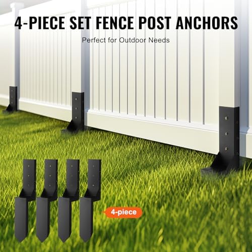 VEVOR Fence Post Anchor Repair Kit, 4 Pack 3.5 x 3.5 Inches Inner Diameter