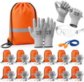 Tellegloww 12 Sets PPE Safety Kit, Cut Resistant Gloves, Safety Glasses