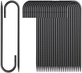 16 Inch Rebar Stakes J Hook 26 Pack Ground Stakes Heavy Duty Tent Stakes with Chisel Point End Chain Link Fence Stakes Galvanized Steel Ground Anchors Metal Spikes Black Coated