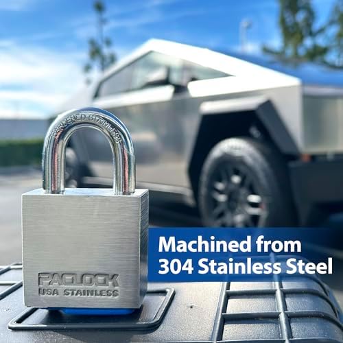 PACLOCK's 4-Series Padlock, UCS, 7/16" Diameter Hard. Stainless Steel Shackle, 2-1/2" Tall, 304 Stainless Steel, High Performance 6-Pin Cylinder, Keyed Differently w/ 2 Keys