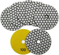 SHDIATOOL 4-Inch Dry Diamond Polishing Pads Grit 100 Diamond Sanding Pads Grinding Pads for Granite Marble Stone 7Pcs/1set