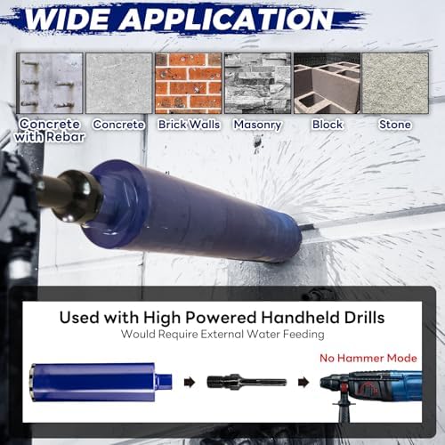 4" Concrete Core Drill Bit with SDS Max Adapter (1-1/4"-7 Thread) - 14" Cutting Depth & Upgraded Welded Teeth Core Bits for Concrete with Rebar, Brick, Masonry,Stucco,Mortar,Wet Coring