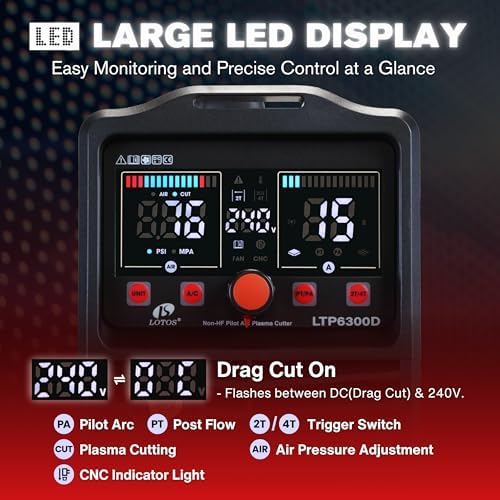 LTP6300D 63A Drag-Cut Pilot Arc Plasma Cutter 110V/220V
