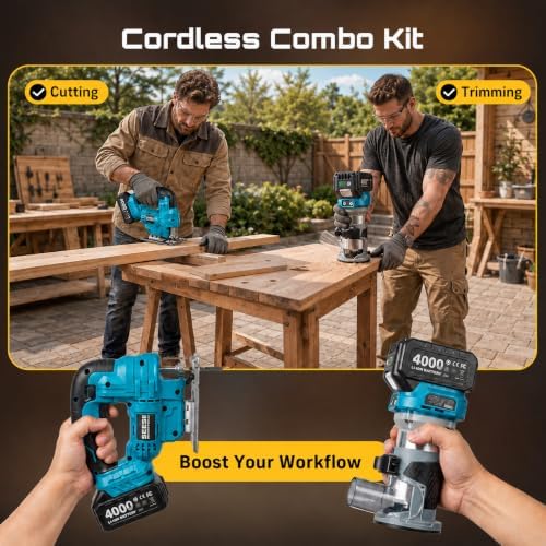SEESII Cordless Jigsaw and Wood Router Tool Combo Kit