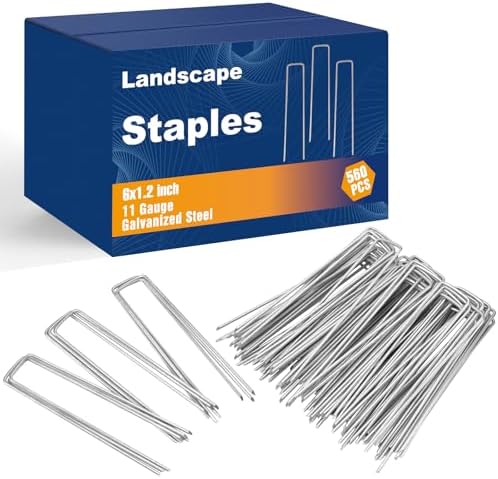 Whonline 560 Pack Landscape Staples 6 Inch, Galvanized Garden Stakes