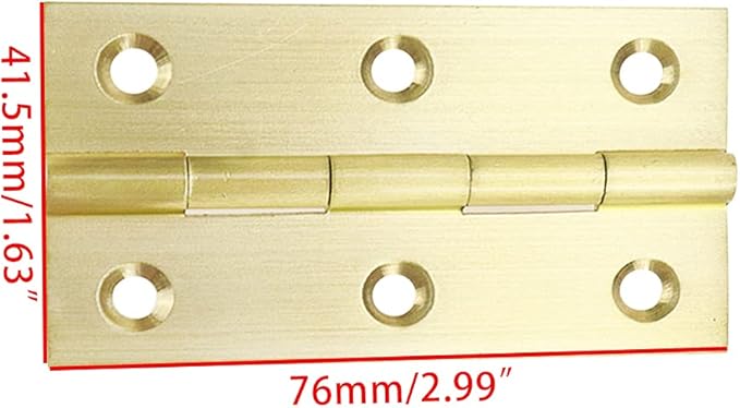 Mcredy 4 Pcs 3 Inch Cabinet Hinges Solid Brass Door Hinges with Mounting Screws for Gate Closet Box, Gold