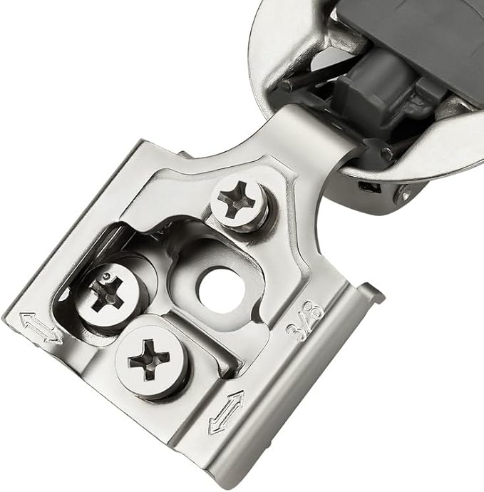Ravinte 2 Pack 1 Pair 3/8 inch Overlay Soft Close Kitchen Cabinet Hinges Stainless Steel Adjustable Kitchen Hinges Satin Nickel Cabinet Hardware