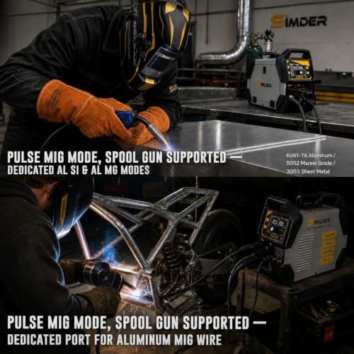 SSimder 10-in-1 Welder Plasma Cutter Combo, Pulse MIG Aluminum Spool Gun