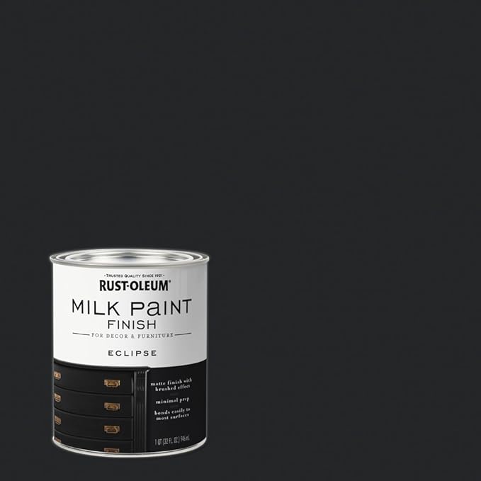Rust-Oleum Eclipse Milk Paint Finish | Decor and Furniture Applications | Matte Finish Brushed Effect | Minimal Prep Needed | No Primers Required | Easy Clean Up | Quart
