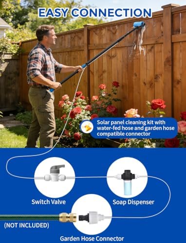 Telescopic Water-Fed Washing Kit with Soap Dispenser