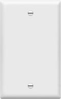 ENERLITES Blank Cover Wall Plate, Gloss Finish, Standard Size 1-Gang 4.50" x 2.76", Polycarbonate Thermoplastic, 8801-W, White