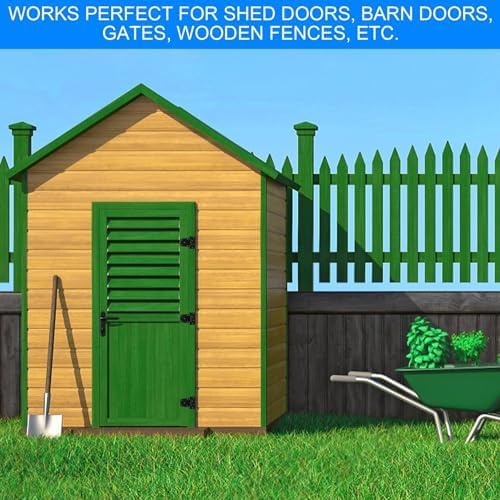 Heavy Duty Gate Hinges 3.5 inch 2 Pack Extra Thick Industrial T Hinges Barn Door Hinges Shed Door Hinges for Large Wooden Gates Wood Fence Outdoor - Black Iron Finish (Screws Included)