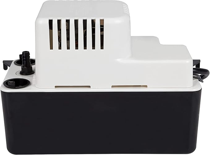 Little Giant VCMA-15UL 115 Volt, 65 GPH, 1/50 HP Automatic Condensate Removal Pump for HVAC/Refrigeration Systems/Dehumidifiers (no safety switch), 6-Foot Cord, Black/White, 554401