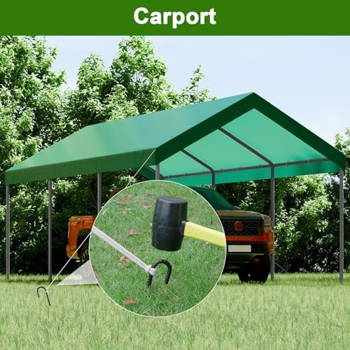 AAGUT Rebar Stakes 24 Inch J Hook, 1/2" Tent Stakes Heavy Duty for Carport
