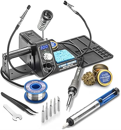 The Original X-Tronic 3020-XTS • 75W Soldering Iron Station Kit • 2 Helping Hands • 5 Extra Tips • Roll of Solder • Brass Sponge & Flux • Tweezers • Solder Sucker • °C/°F Toggle & Sleep Features!