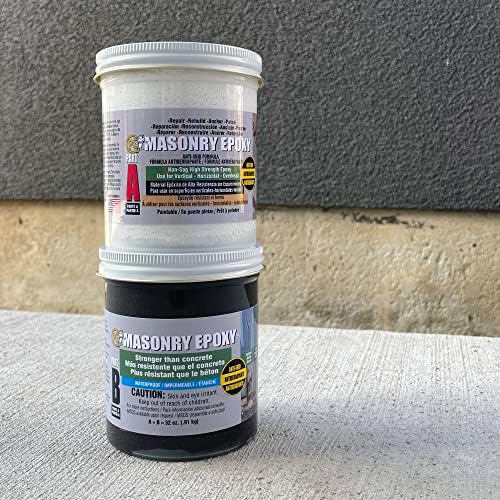 PC Products PC-Masonry Epoxy Adhesive Paste, Two-Part Repair, 32 oz in Two Jars, Gray 73209 (Pack of 1)