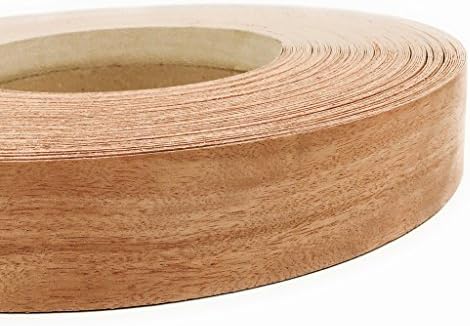 Edge Supply Mahogany 3/4 in x 50 ft Roll – Pre-Glued Iron On Wood Veneer Tape – Wood Veneer Edge Banding Tape with Hot Melt Adhesive, Smooth Sanded Finish Ideal for Furniture & DIY, Made in USA