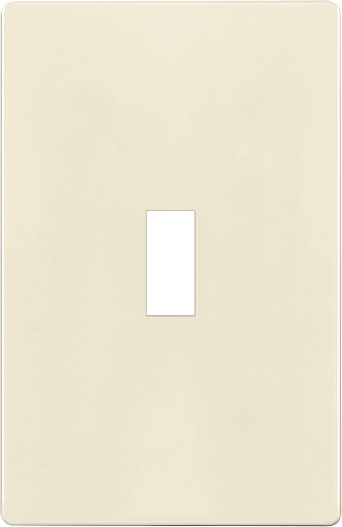 ENERLITES Screwless Toggle Switch Wall Plate, Child Safe Light Switch Cover, Standard Size 1-Gang 4.68" x 2.93", Unbreakable Polycarbonate Thermoplastic, UL Listed, SI8811-LA, Glossy, Light Almond
