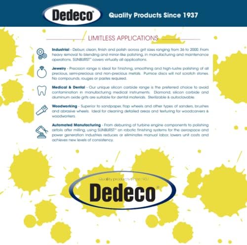 Dedeco Sunburst Radial Bristle Discs 48-Pack - 7/8" Curved Knife-Edge - Yellow 80 Grit (Coarse) - Aluminum Oxide for Polishing & Finishing