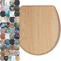 Sanilo Wooden Toilet Seat with Quick Release & Soft Close [ROUND] - Decorative & Slow Close Molded Wood Seat - With One Click for Easy Installation & Cleaning - With Adjustable Fit (Wood)